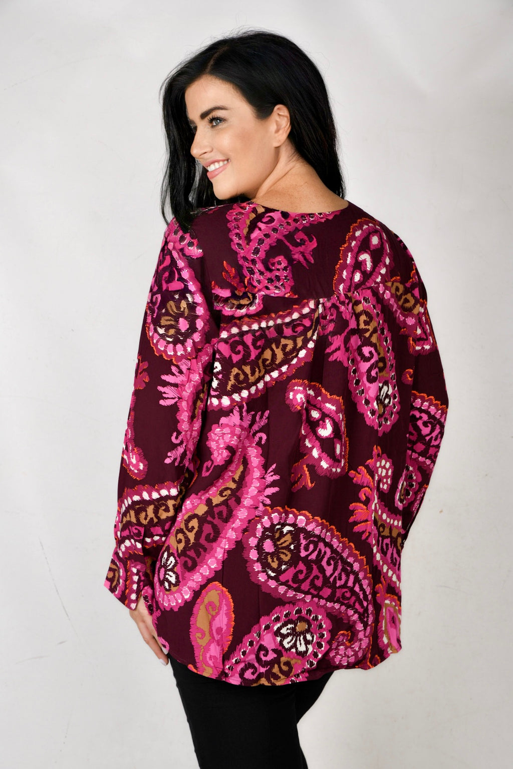 Via Appia Paisley Tunic - Pinks
