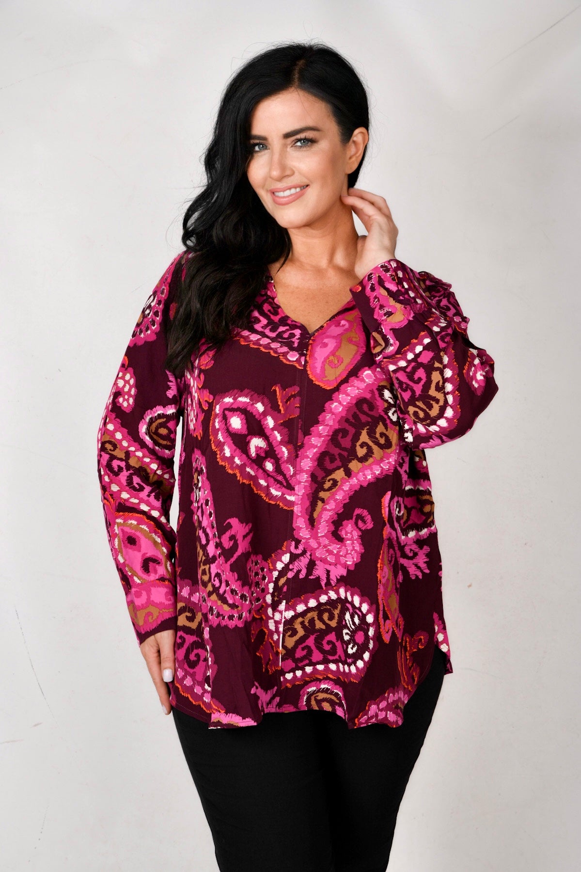 Via Appia Paisley Tunic - Pinks