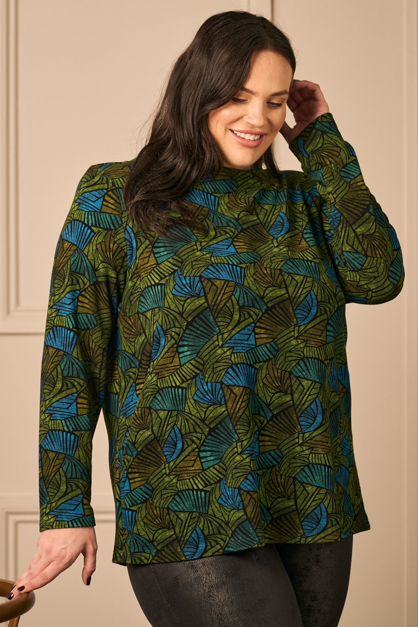 Mona Lisa ribbed jersey top - Green