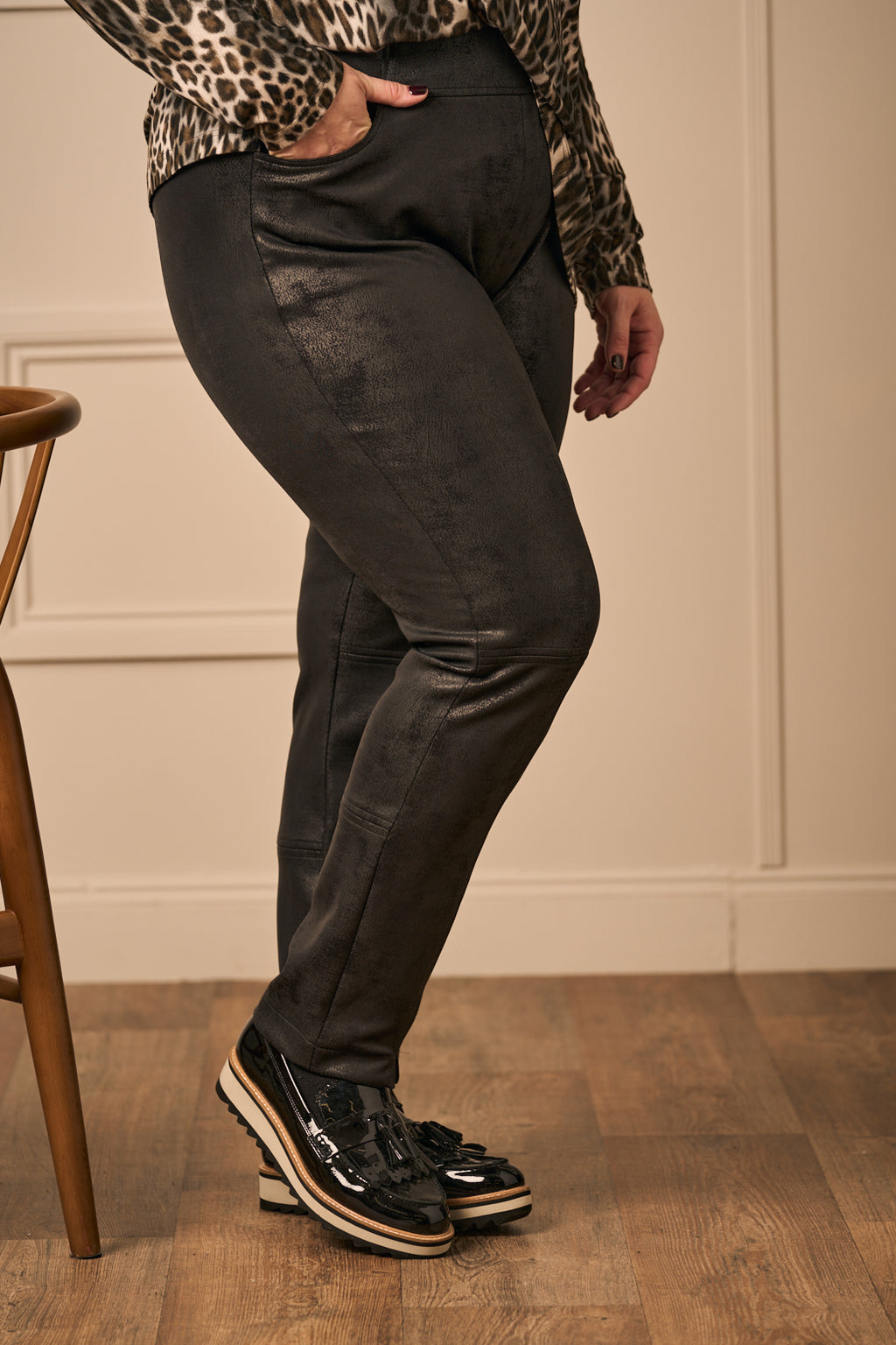 Mona Lisa faux leather trousers - Black