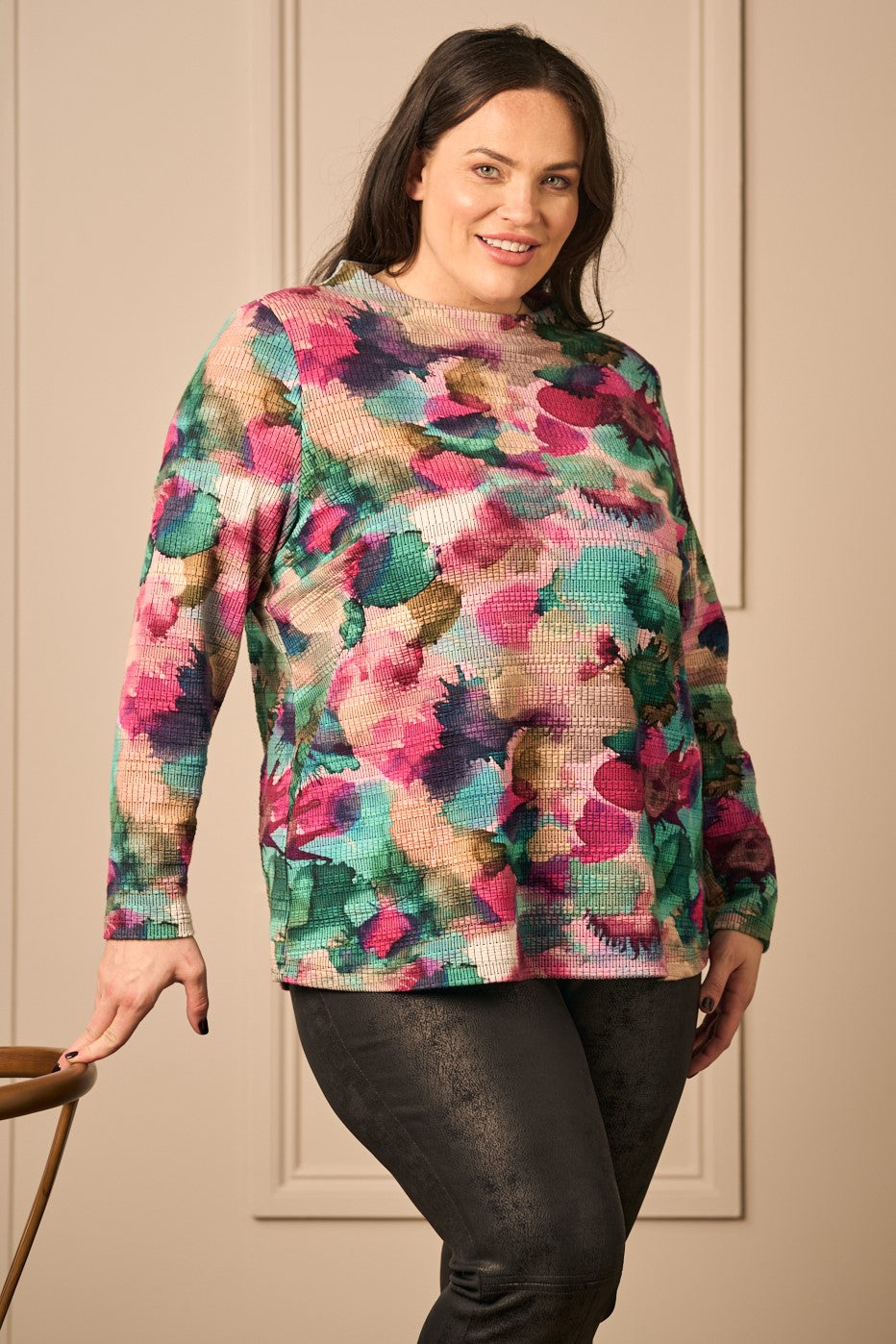 Mona Lisa jacquard jersey top - Multi