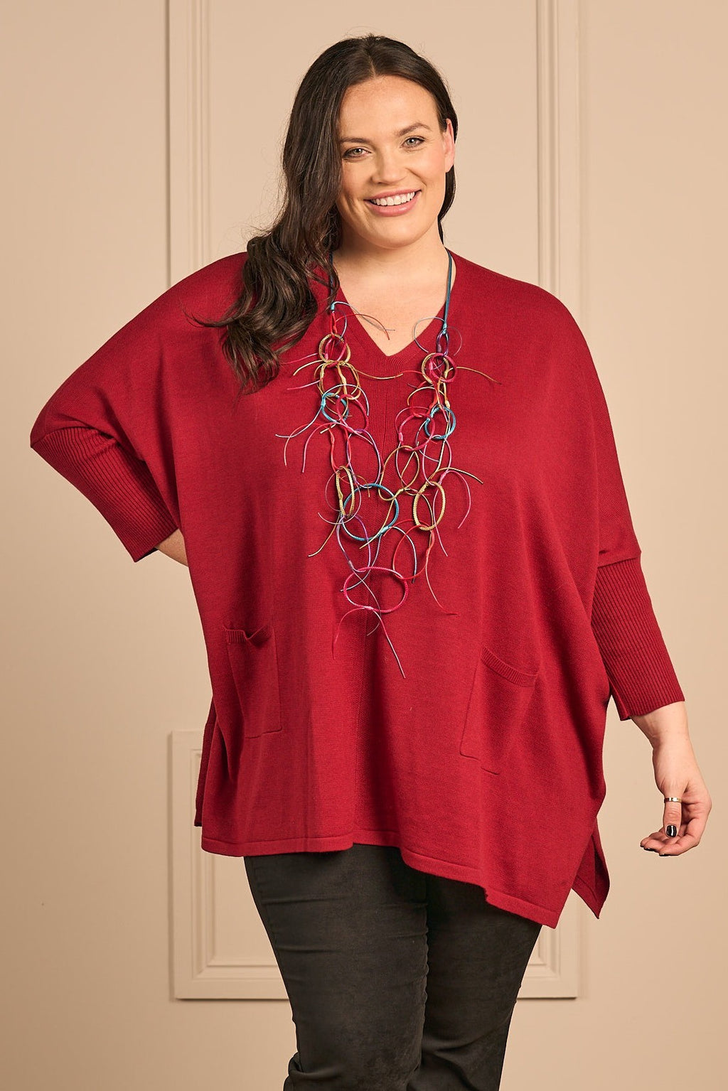 Thanny batwing jumper - Red