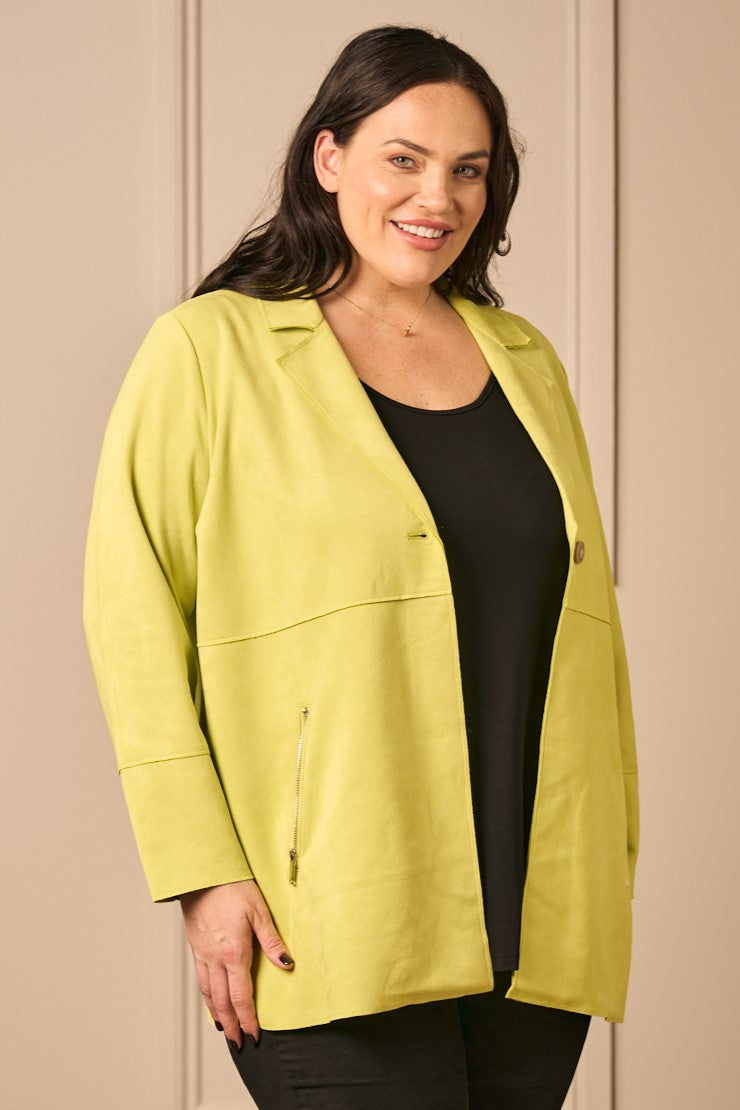 Via Appia faux suede jacket - Lime