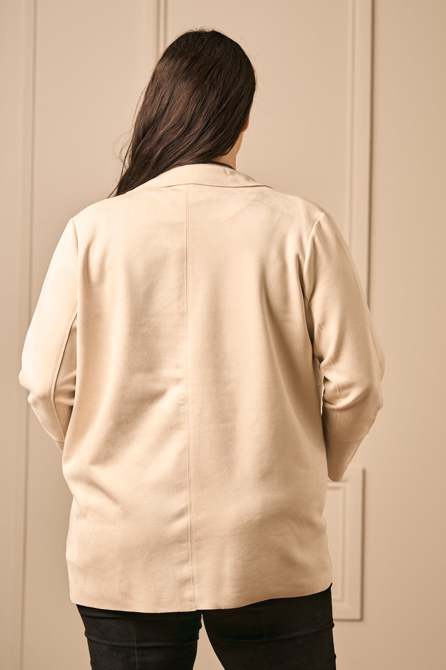 Via Appia faux suede jacket - Ivory