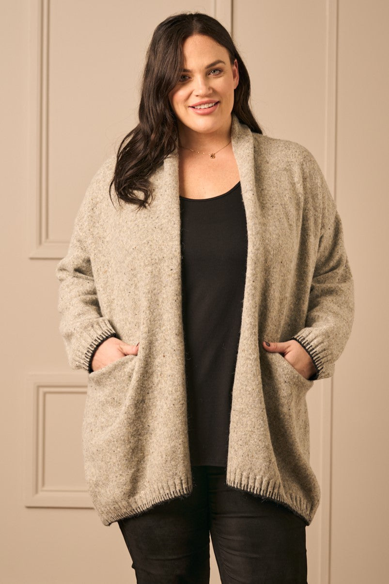 Ciso stitch edge cardi - Grey
