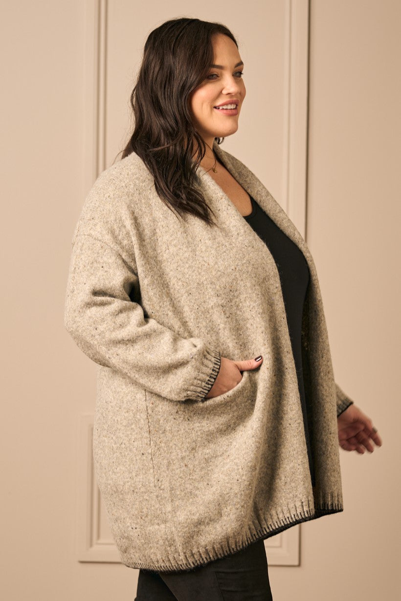 Ciso stitch edge cardi - Grey