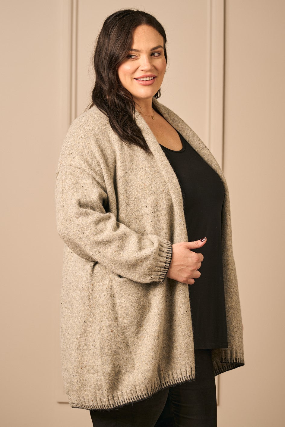 Ciso stitch edge cardi - Grey