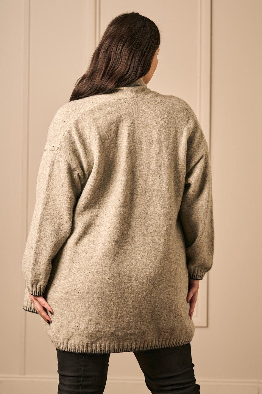 Ciso stitch edge cardi - Grey