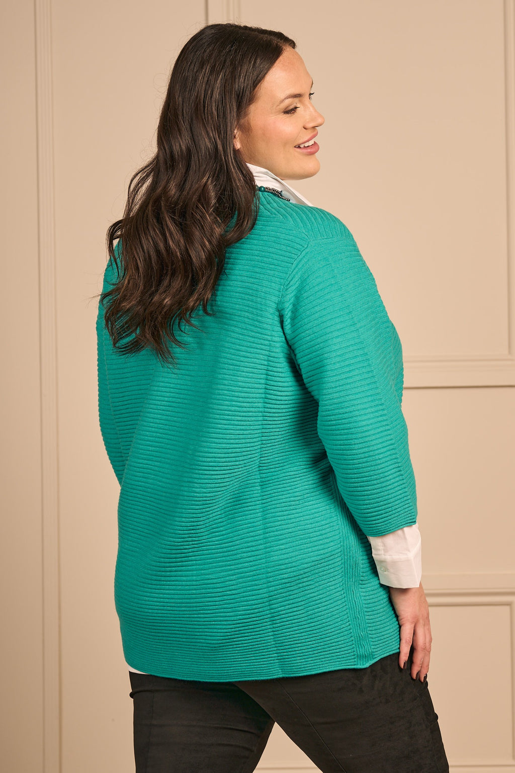 Via Appia V neck jumper - Emerald