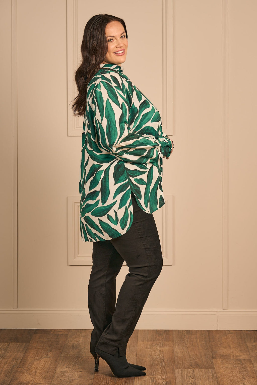 KJ Brand leaf print shirt - Jade