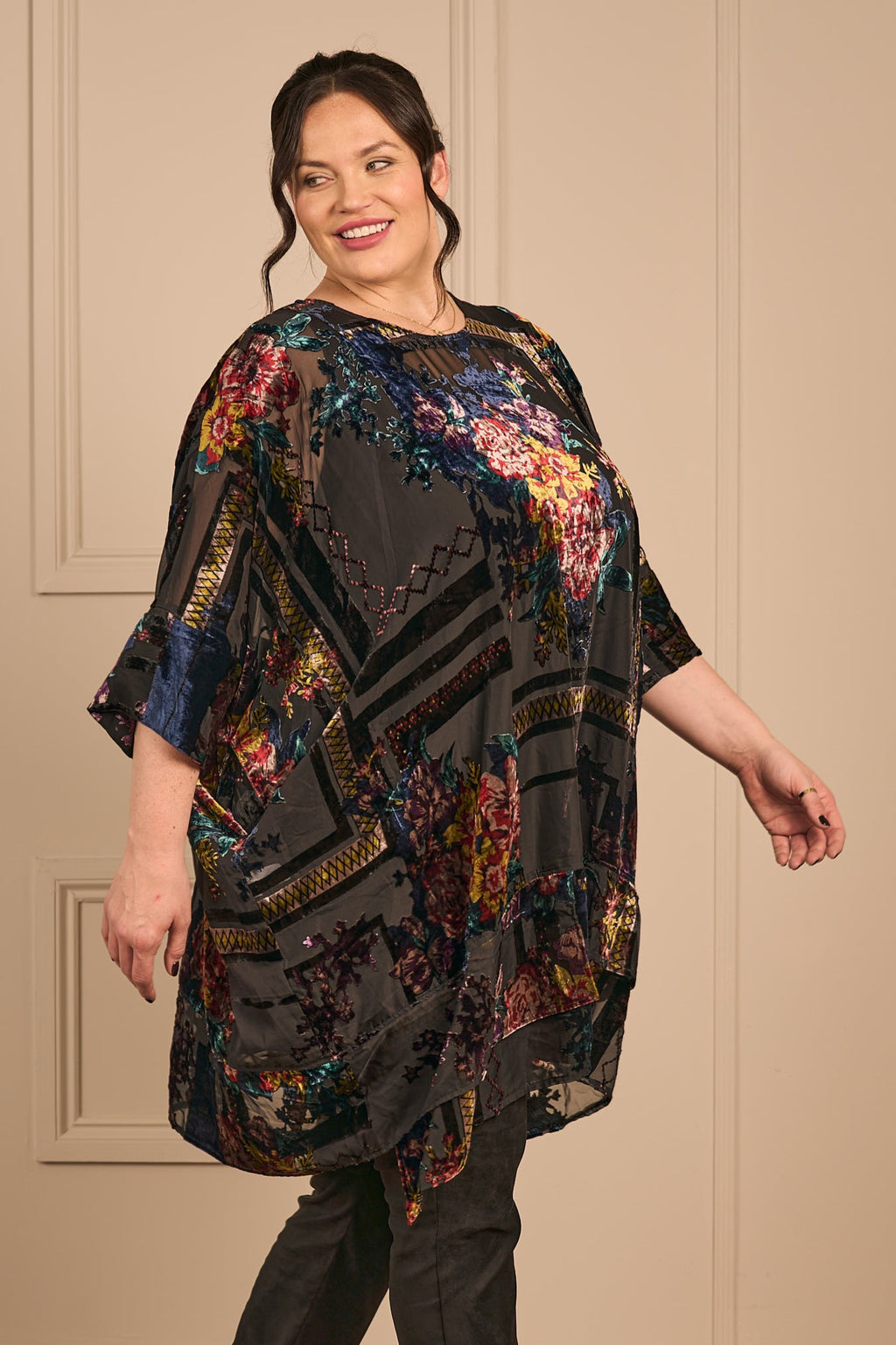 Thanny devore tunic - Anthracite