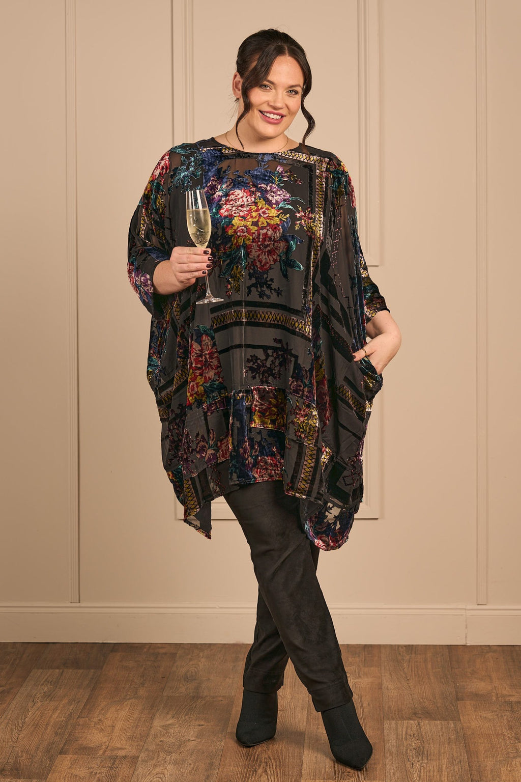 Thanny devore tunic - Anthracite