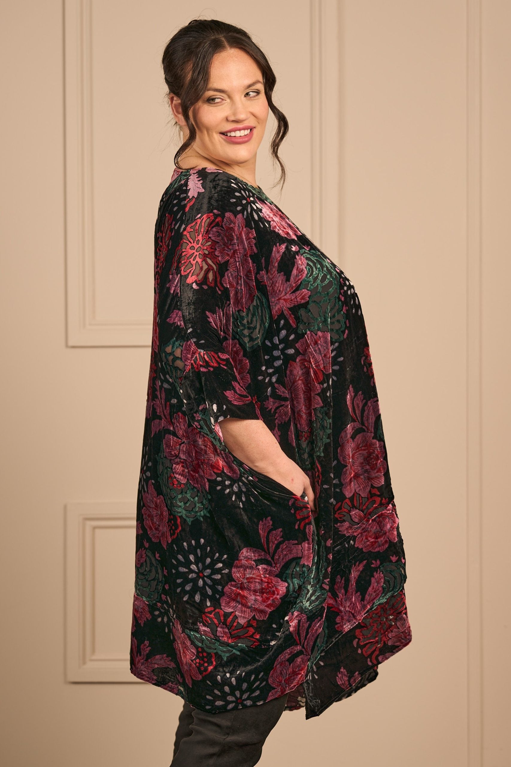 Thanny devore tunic - Roses