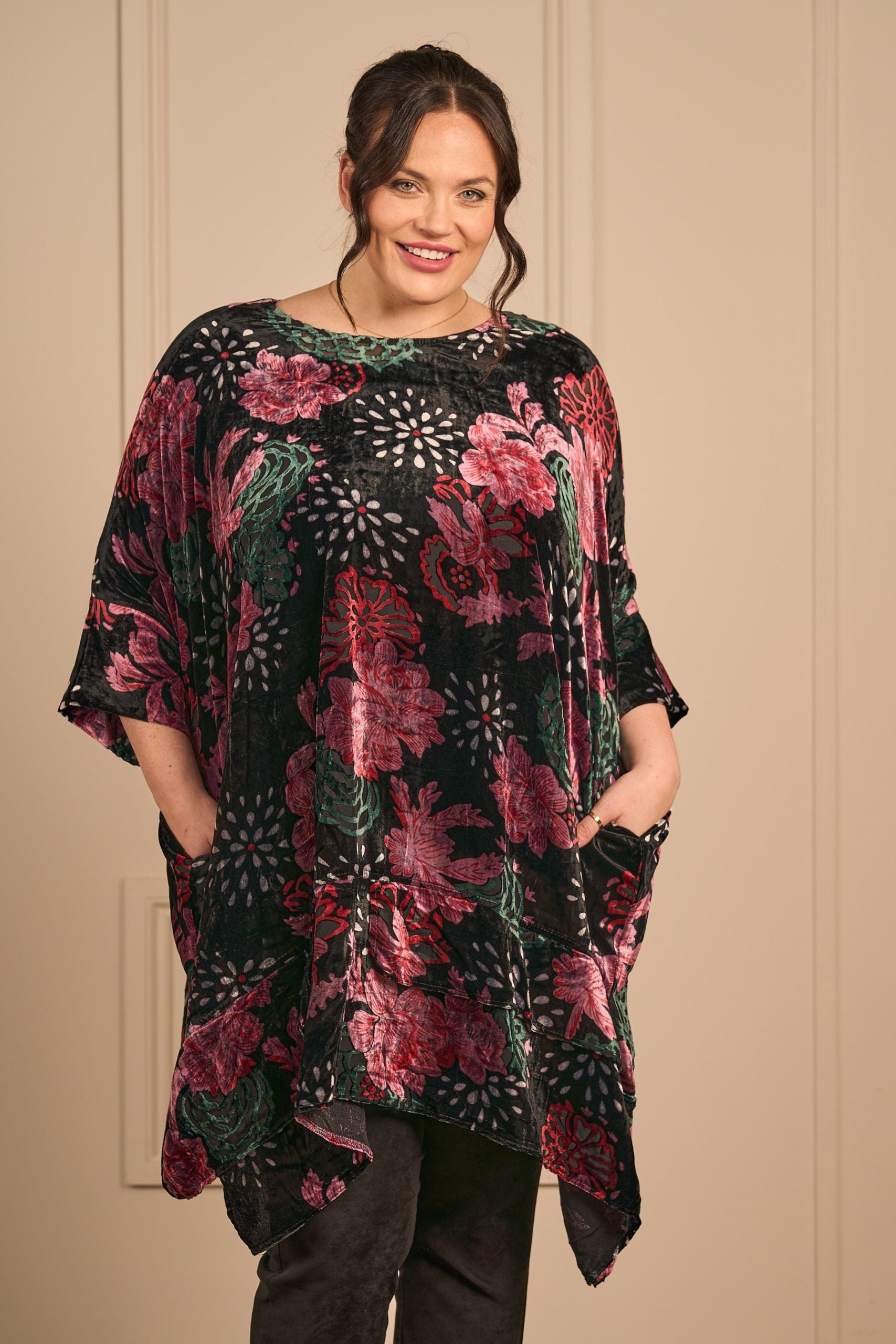 Thanny devore tunic - Roses