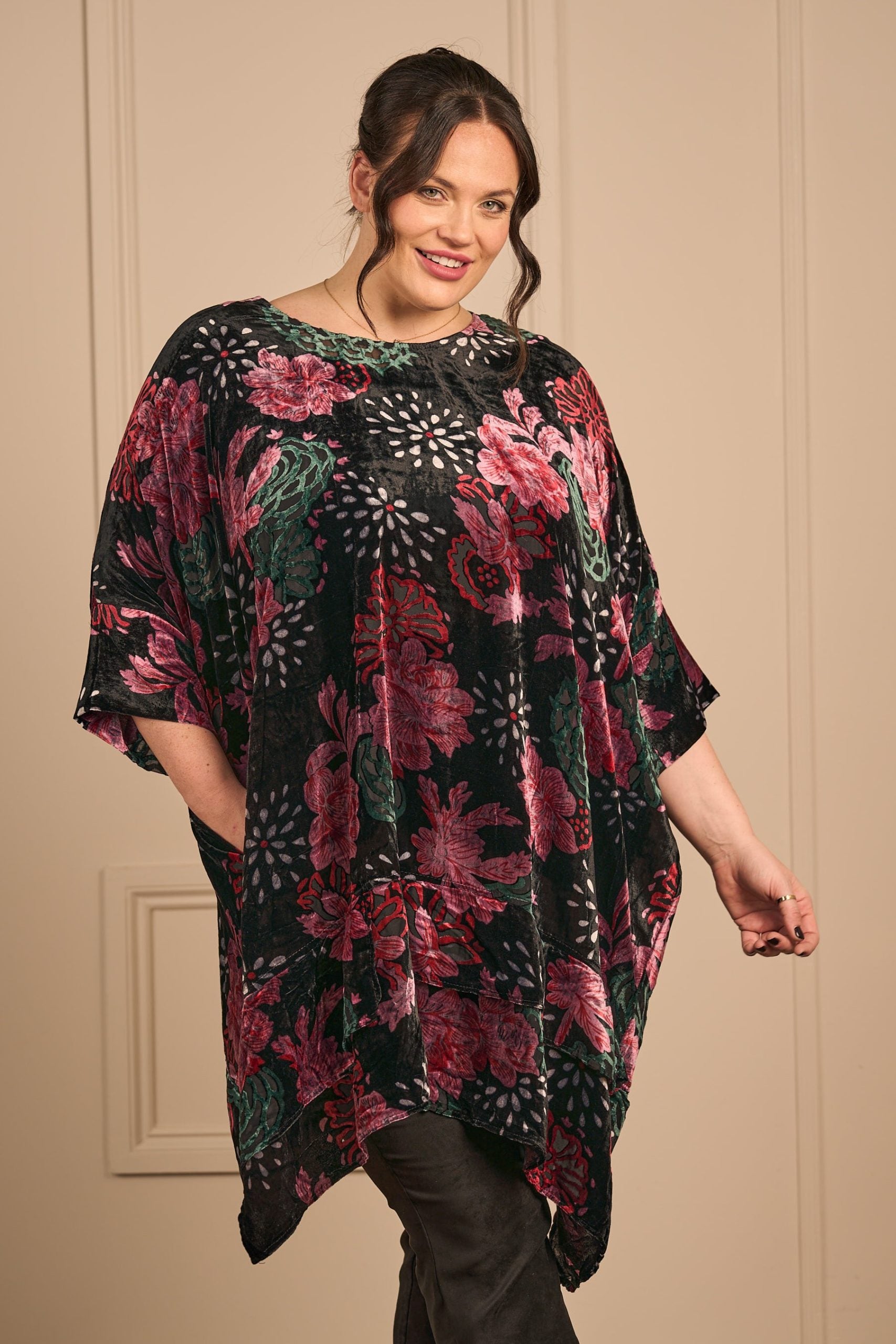 Thanny devore tunic - Roses