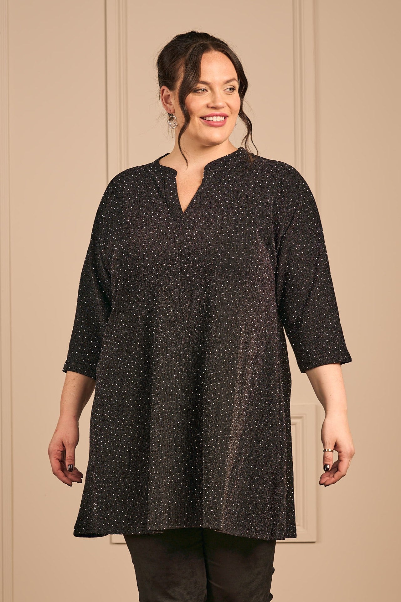 Ciso sparkly tunic dress - Black