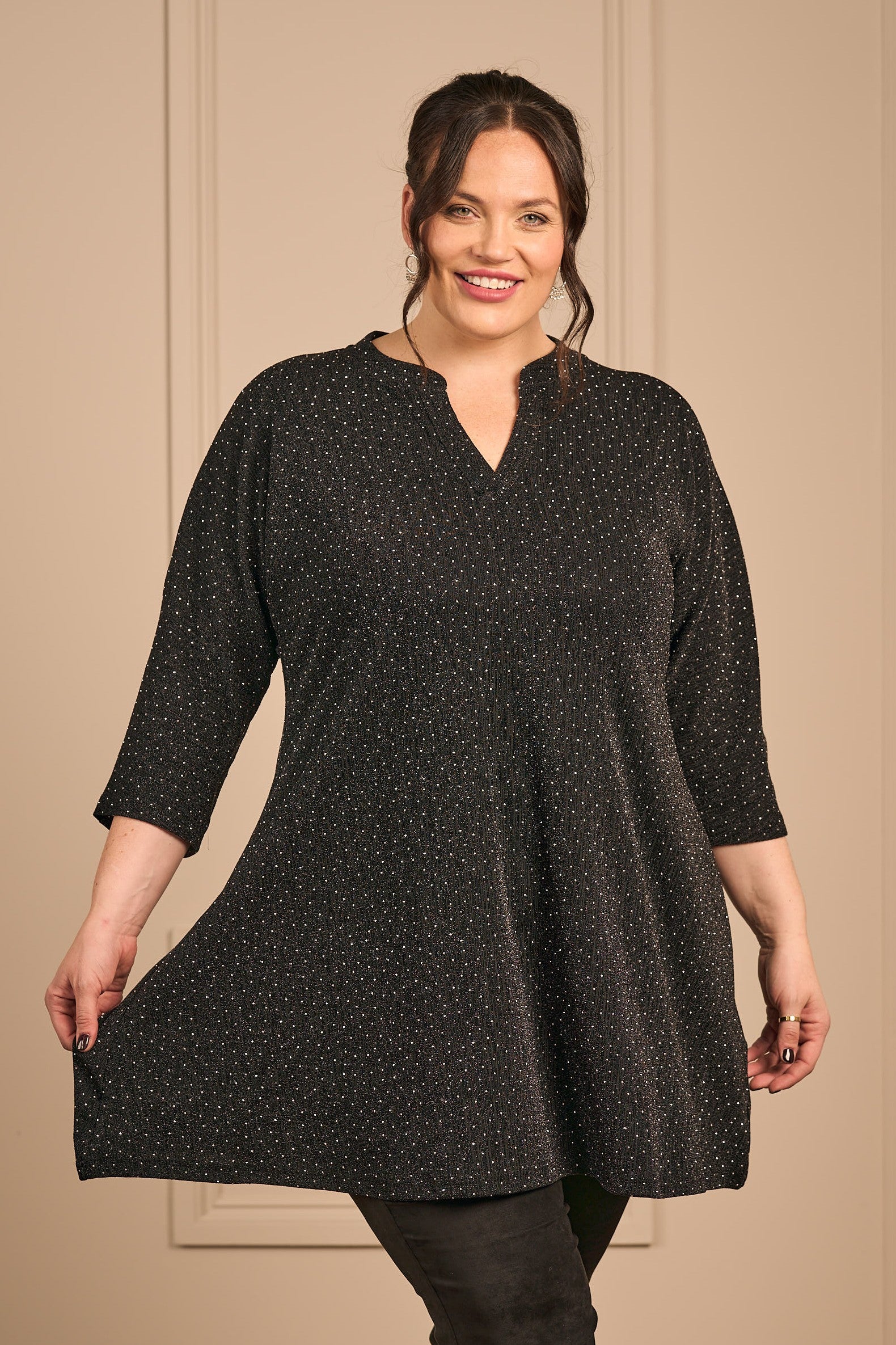 Ciso sparkly tunic dress - Black