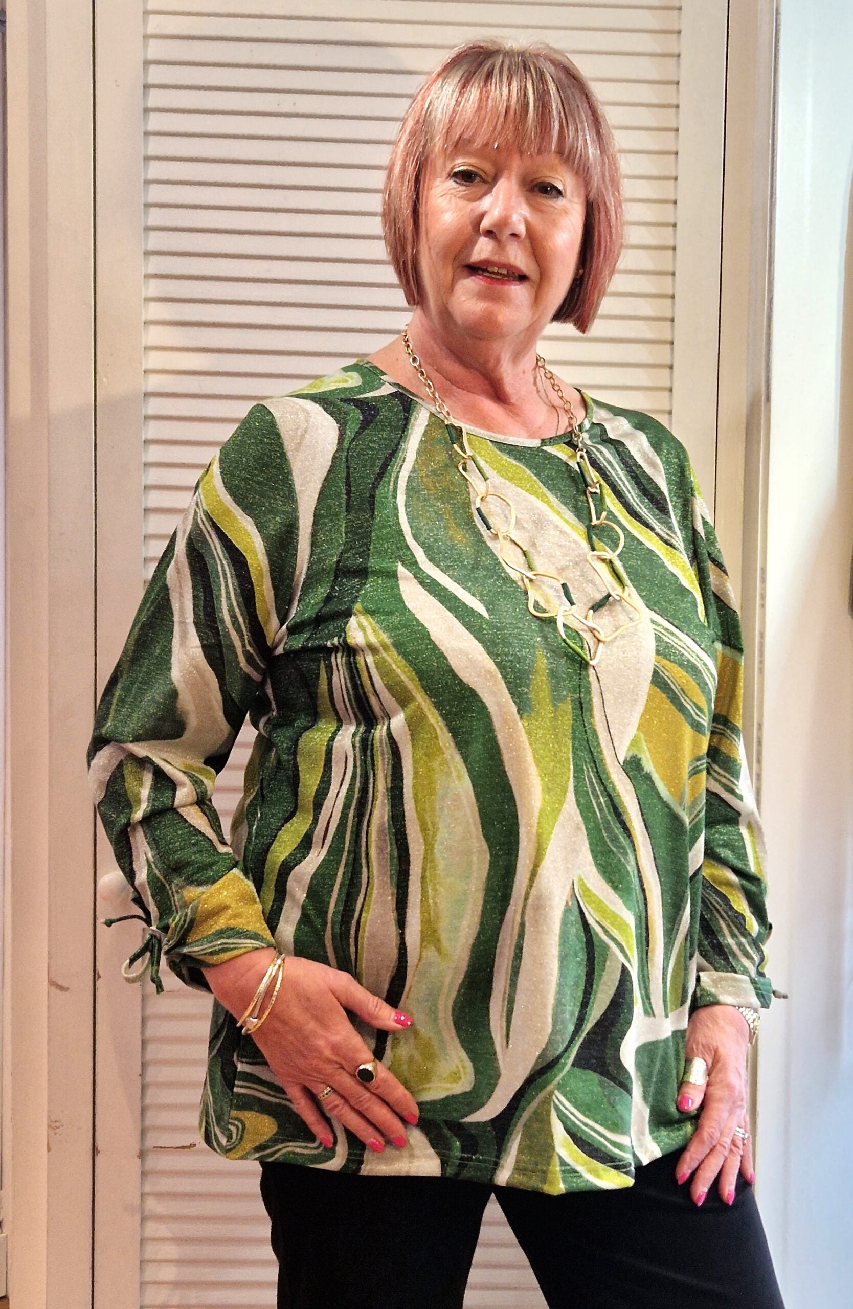 See You lurex top - Green