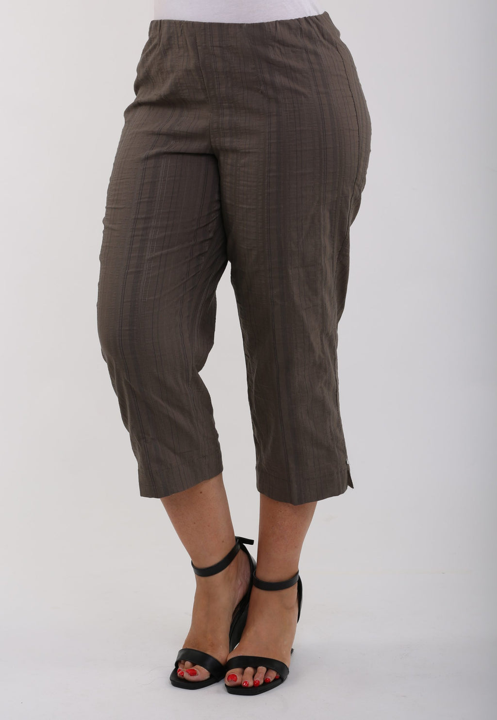 KJ Brand Wash & Go pedal pushers - Khaki