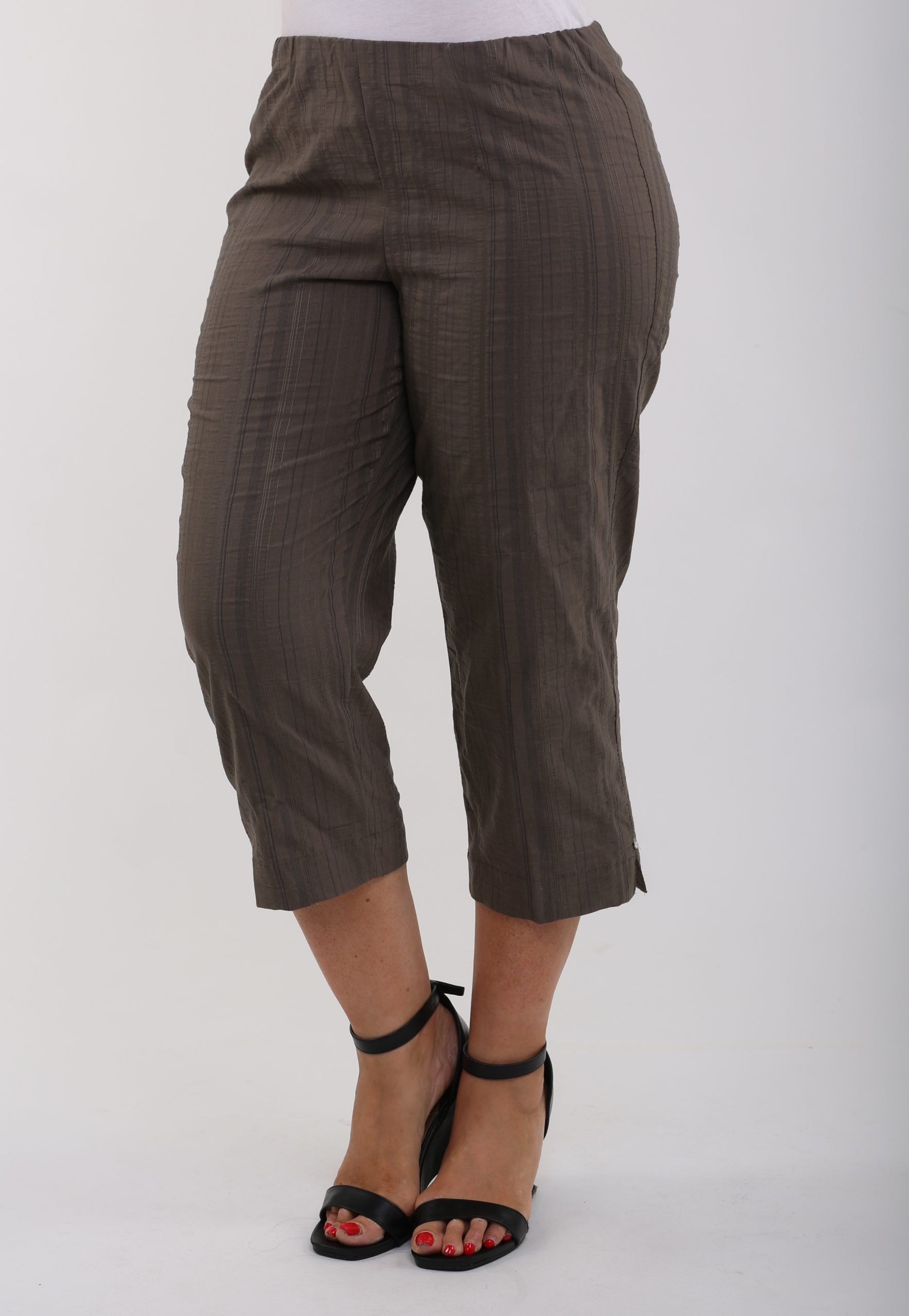 KJ Brand Wash & Go pedal pushers - Khaki