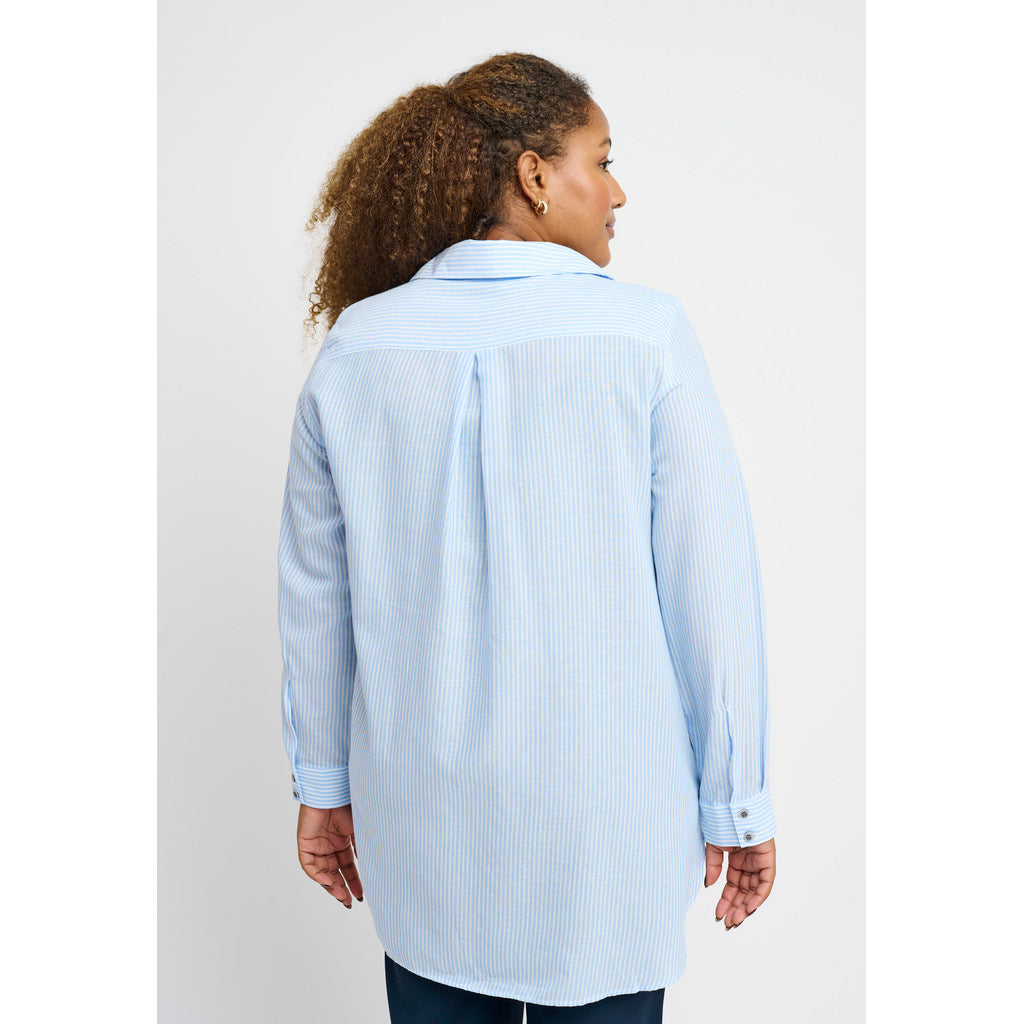 Pont Neuf Lalorian cotton stripe shirt - Pale Blue