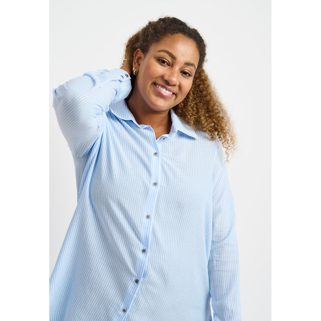 Pont Neuf Lalorian cotton stripe shirt - Pale Blue