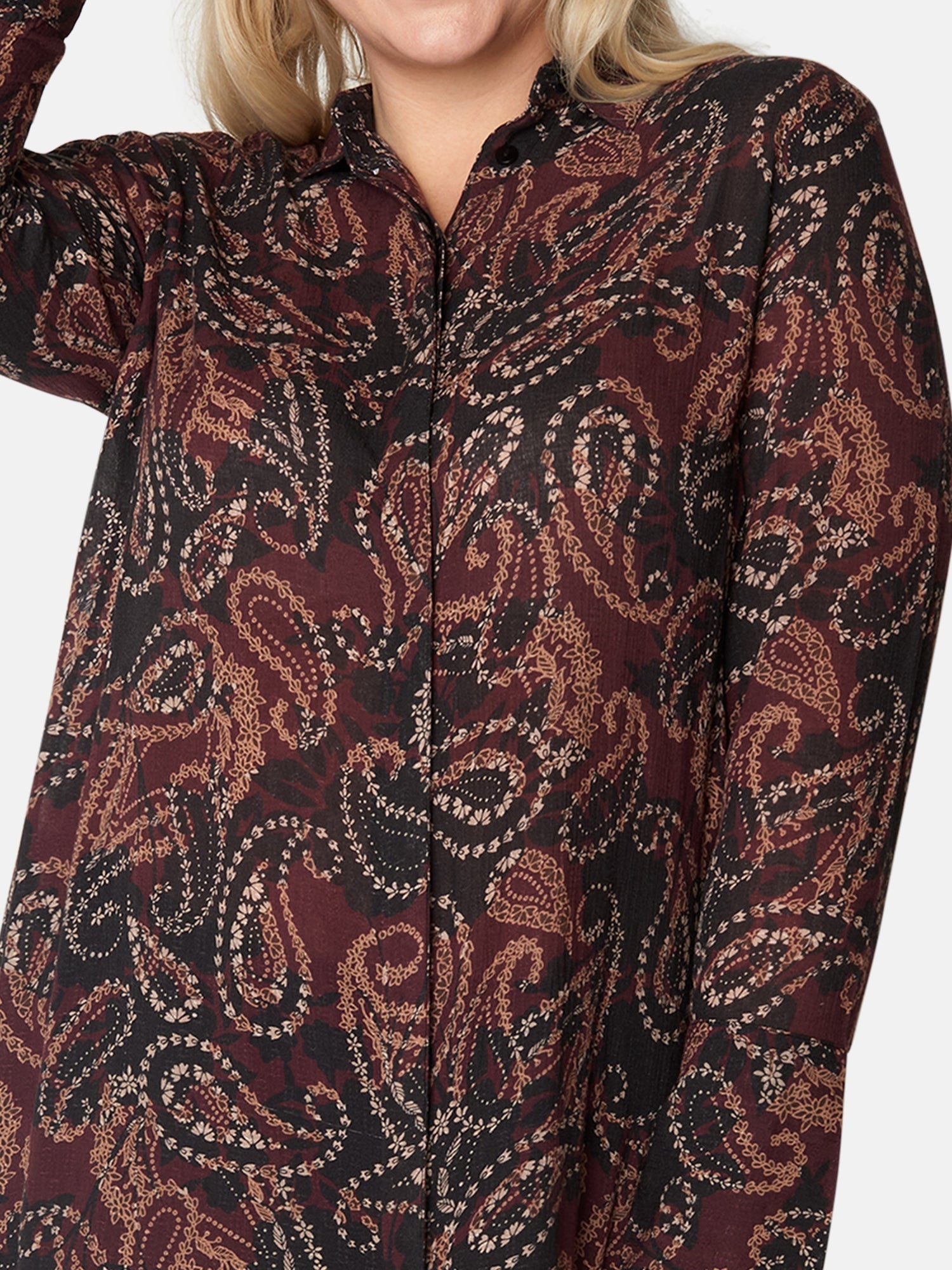 Ciso paisley shirt dress - Wine