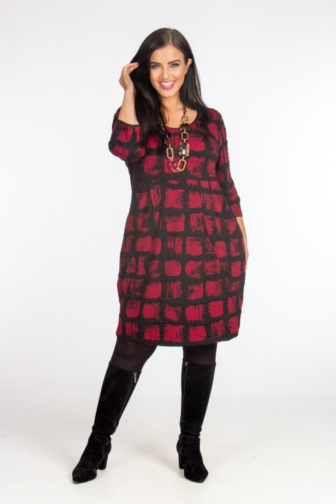 Pont Neuf Bianco jersey dress - Deep Red