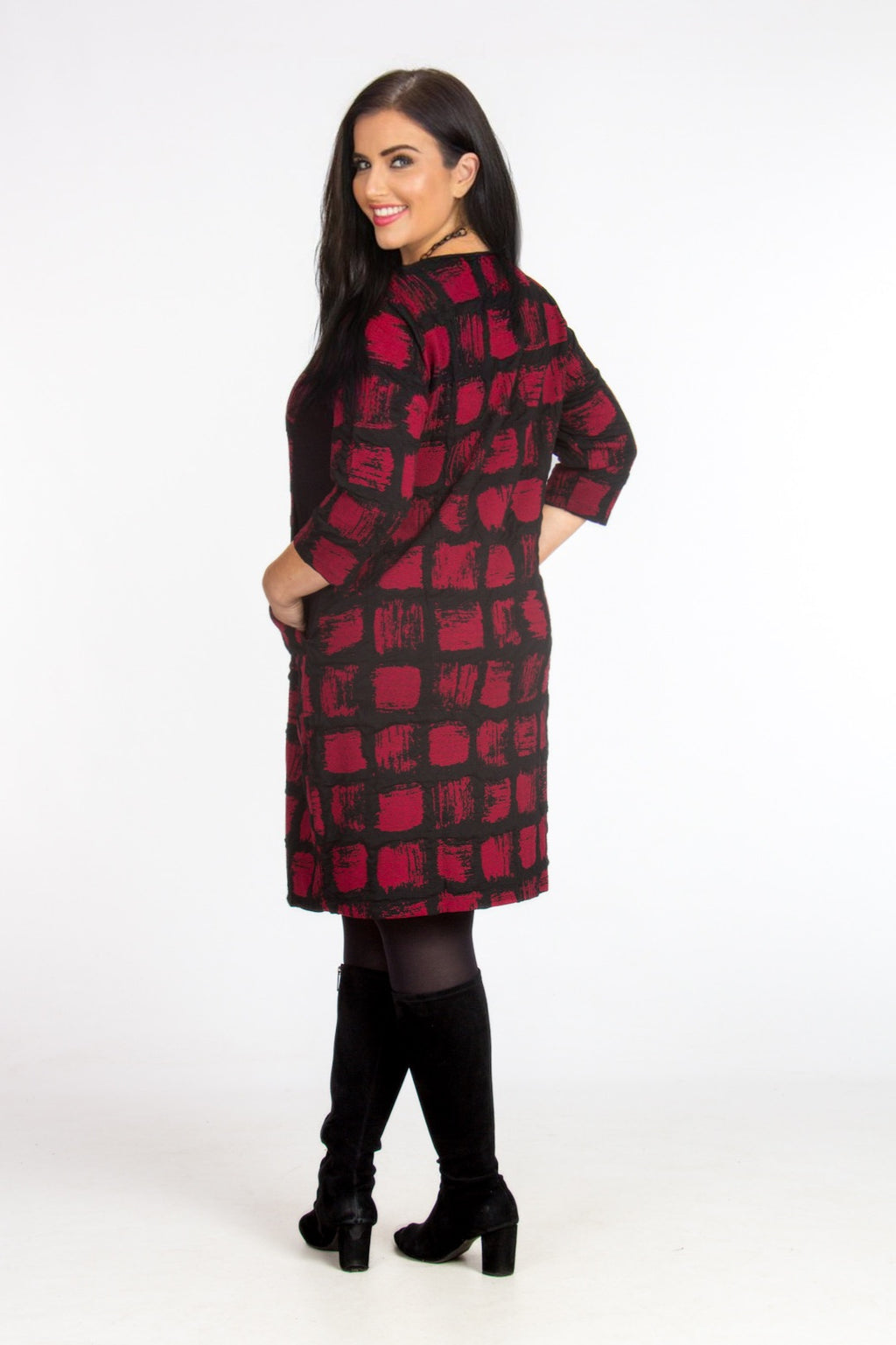 Pont Neuf Bianco jersey dress - Deep Red