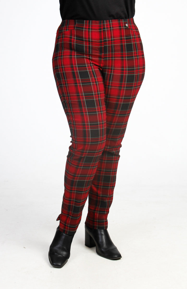 Robell Rose tartan trouser - Red