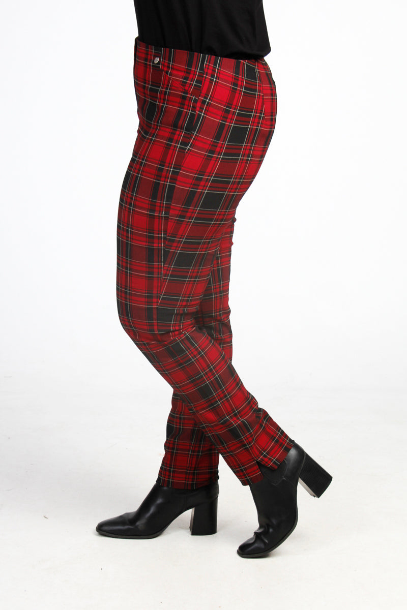 Robell Rose tartan trouser - Red