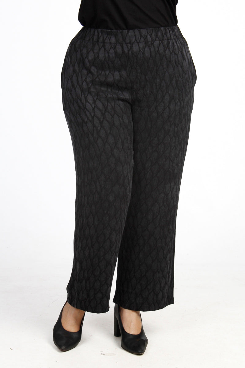 Mona Lisa leaf print short palazzos - Black