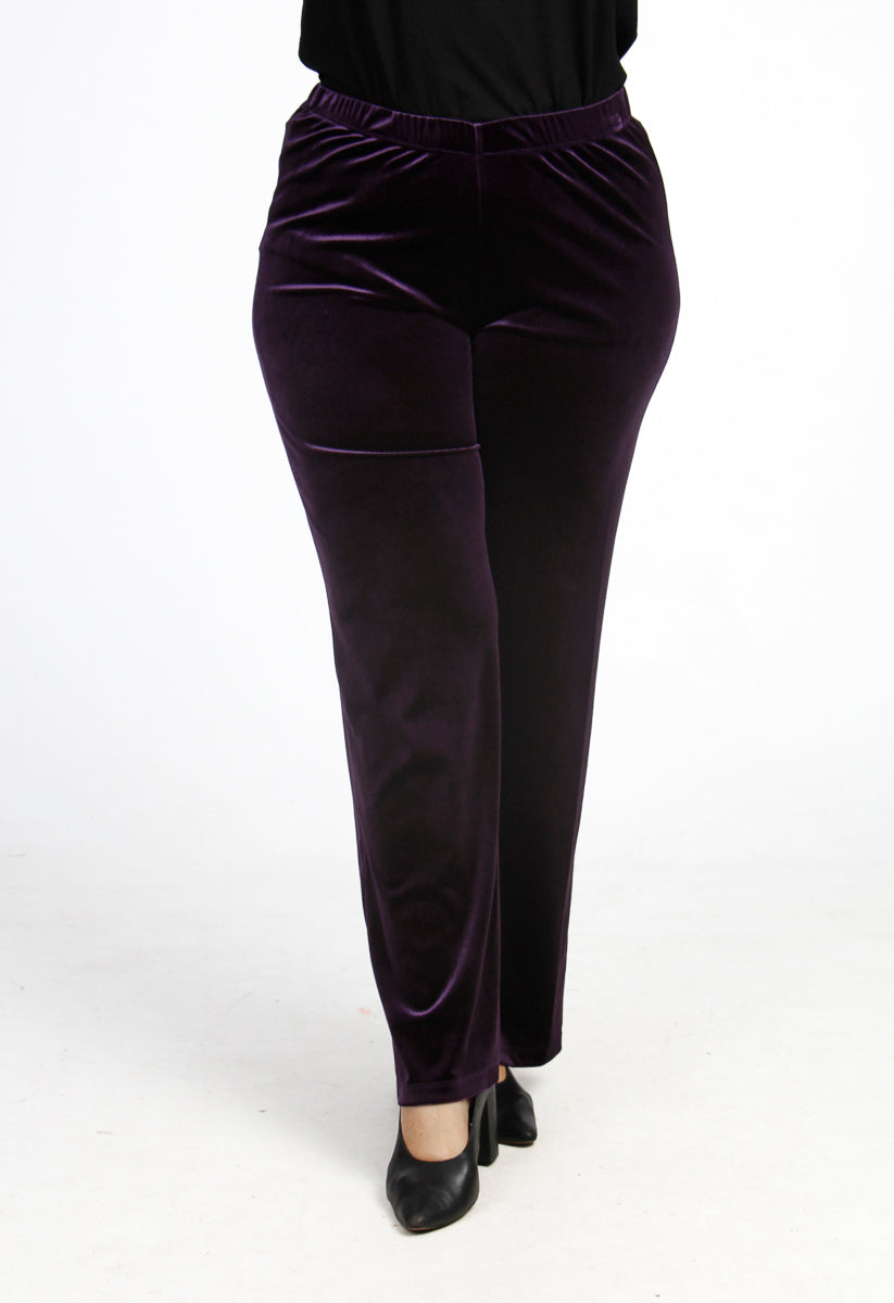 Yoek velvet palazzos - Aubergine