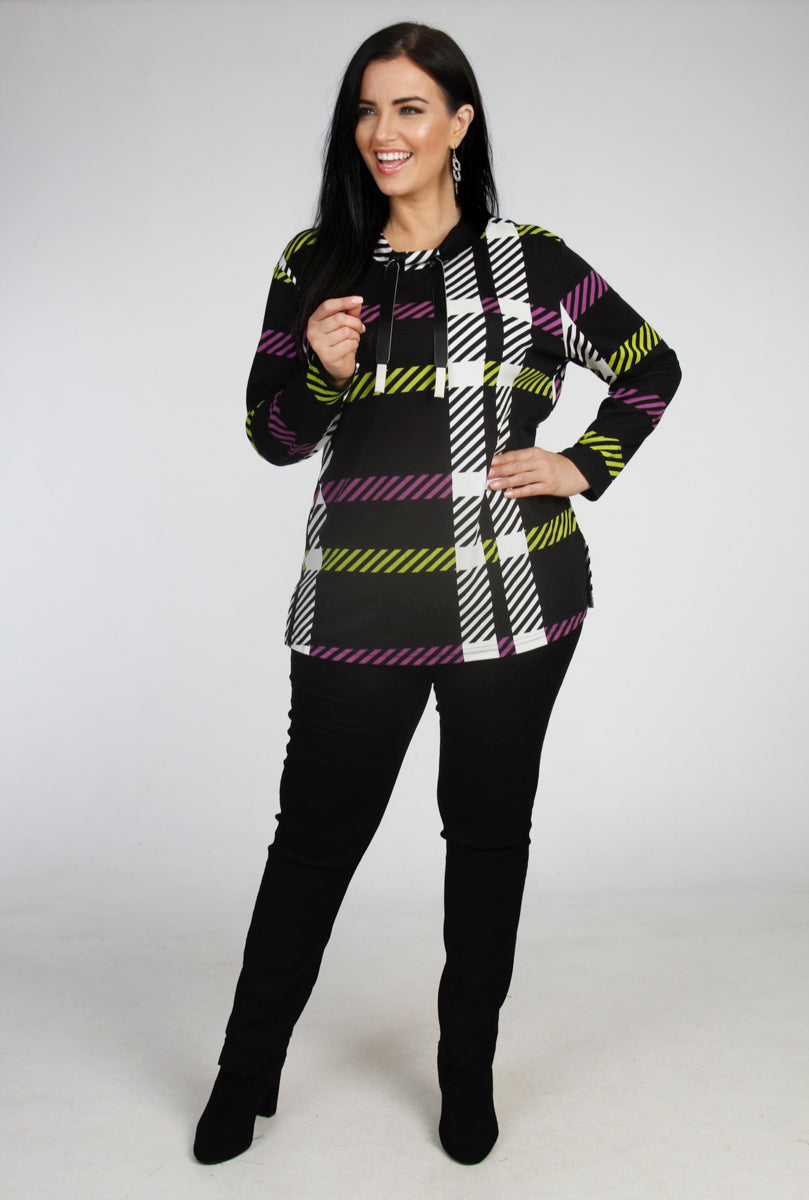 Doris Streich abstract cowl tunic - Black/Multi