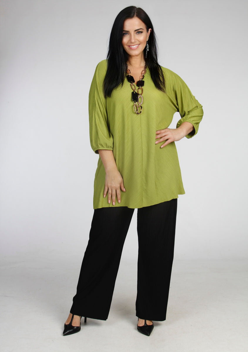 See You plissee V neck top - Peppermint