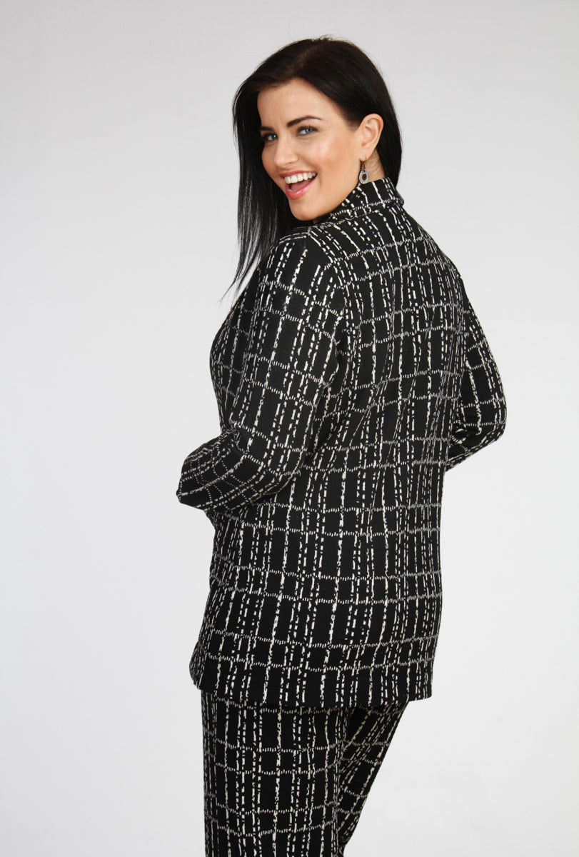 See You check suit jacket - Black/White