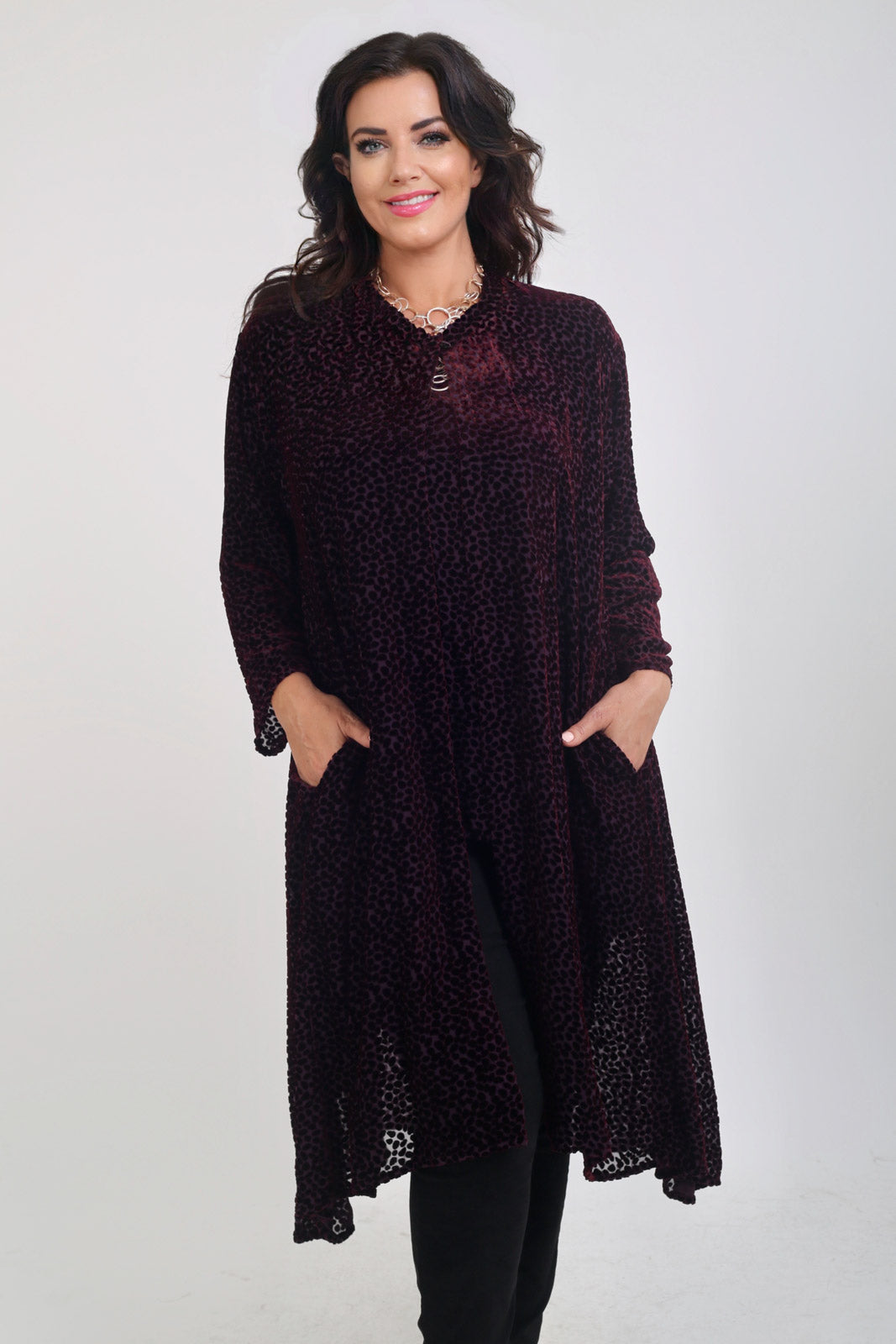 Grizas devore spot jacket - Burgundy