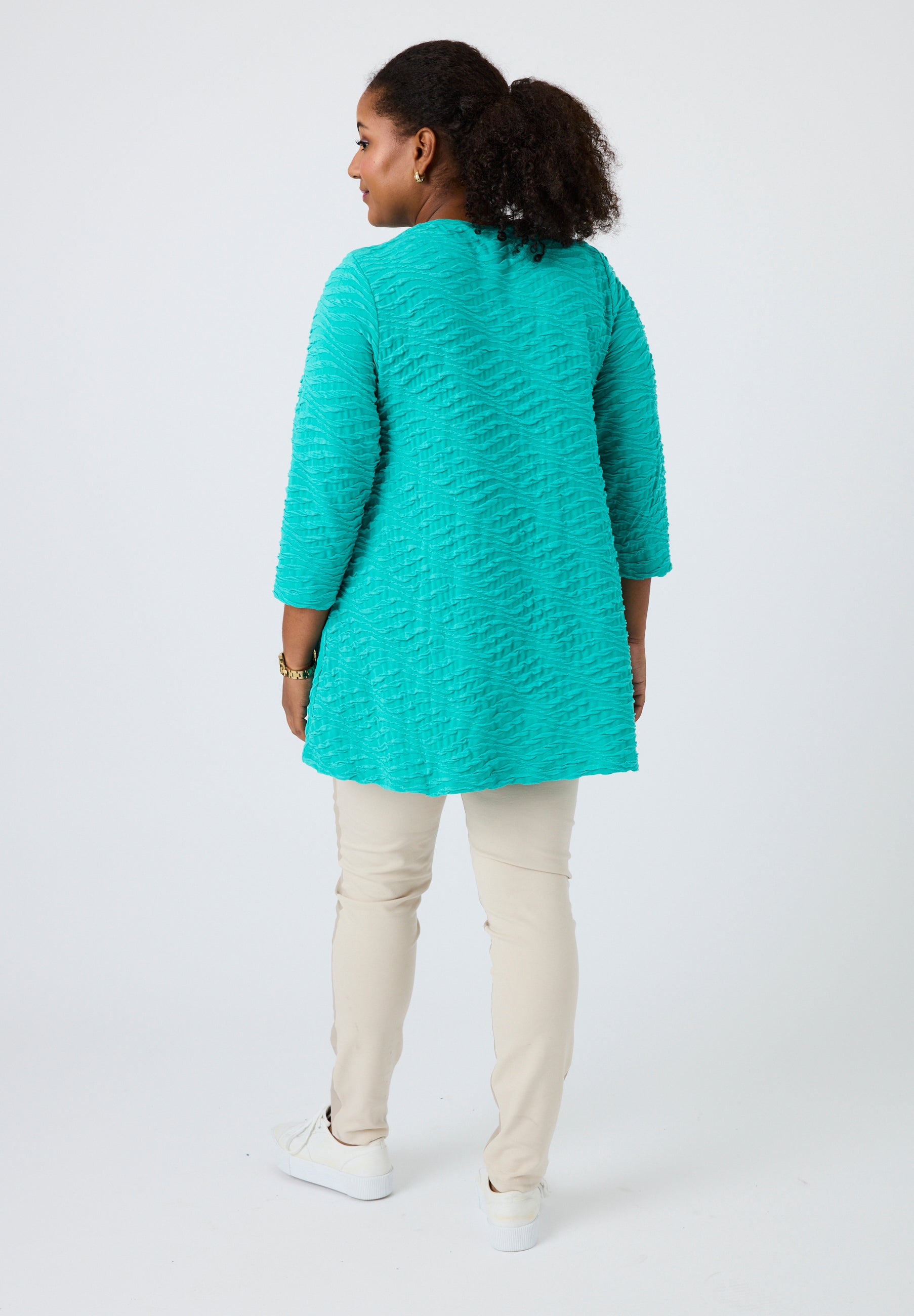 Pont Neuf Cam jersey texture tunic - Aqua