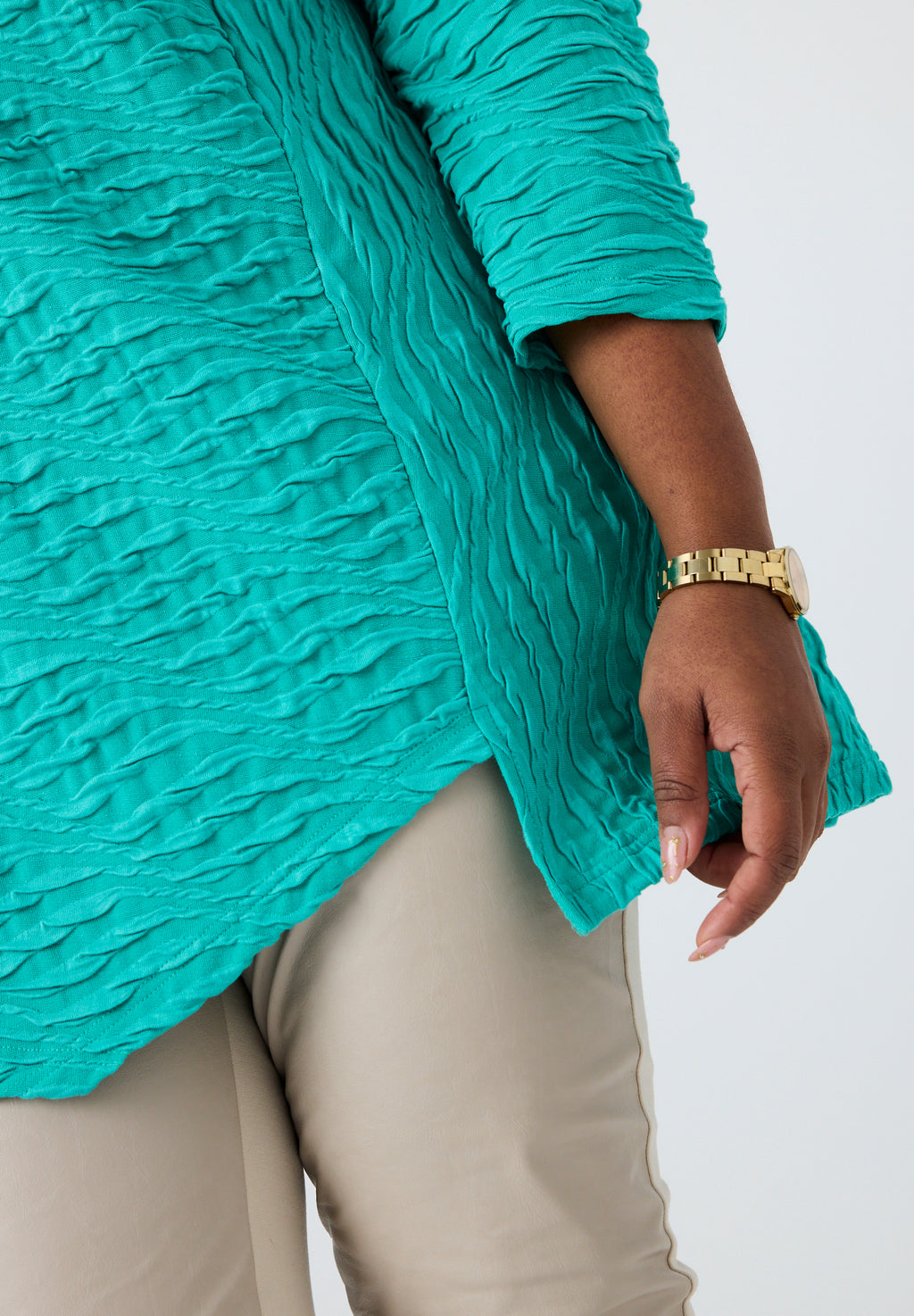 Pont Neuf Cam jersey texture tunic - Aqua