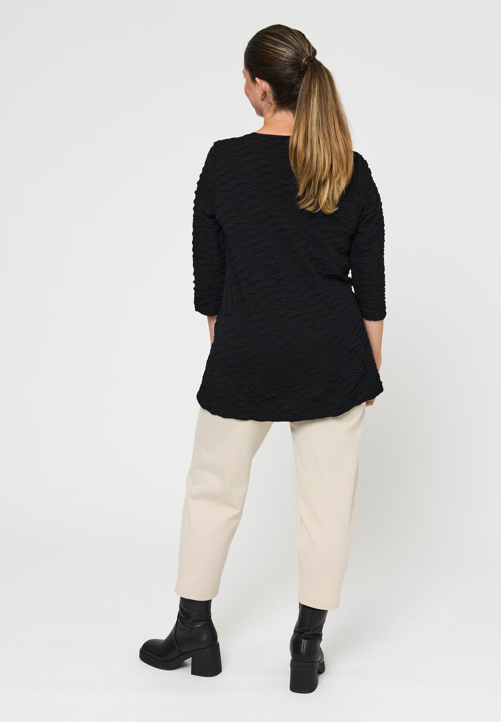 Pont Neuf Cam jersey texture tunic - Black