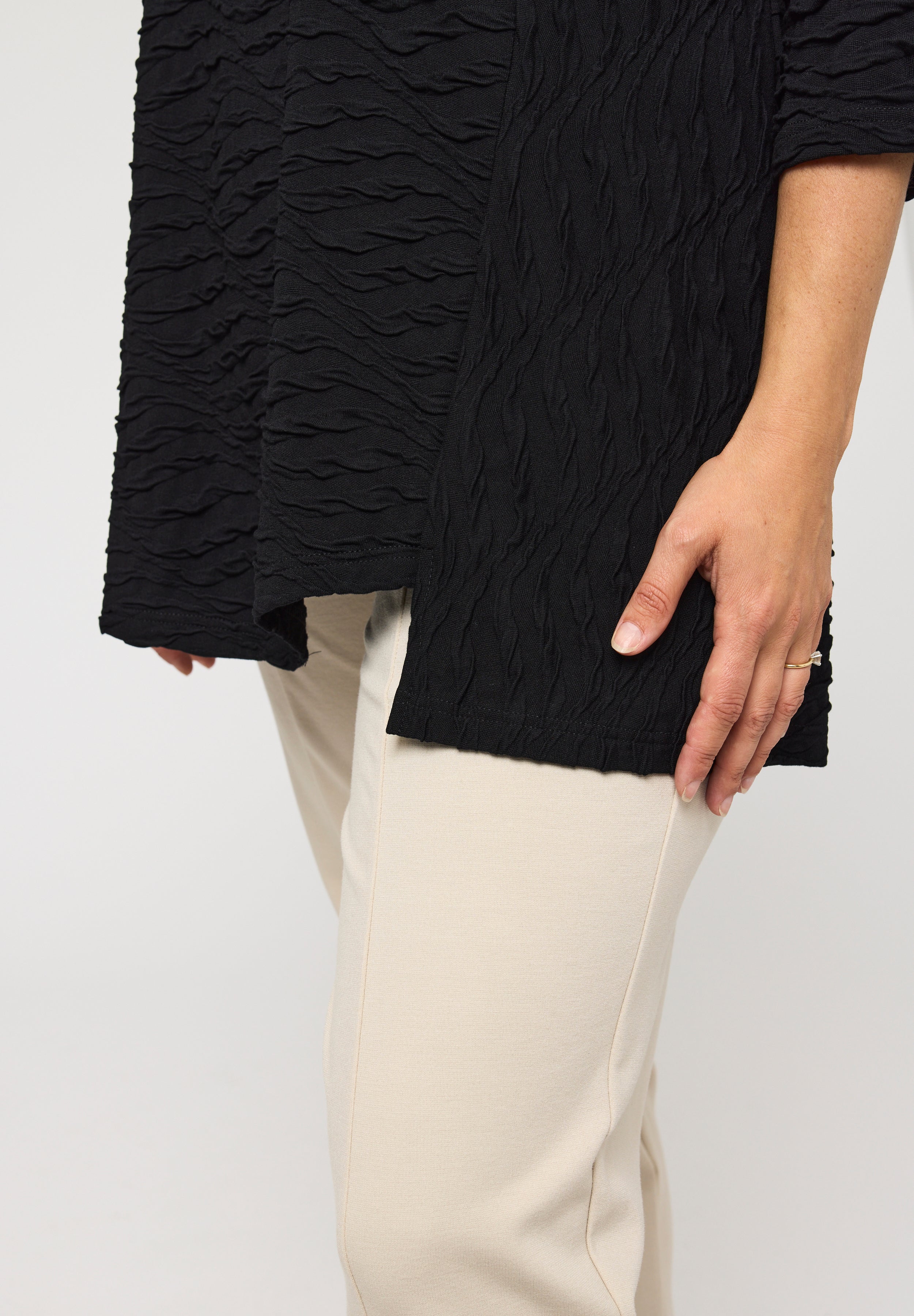 Pont Neuf Cam jersey texture tunic - Black