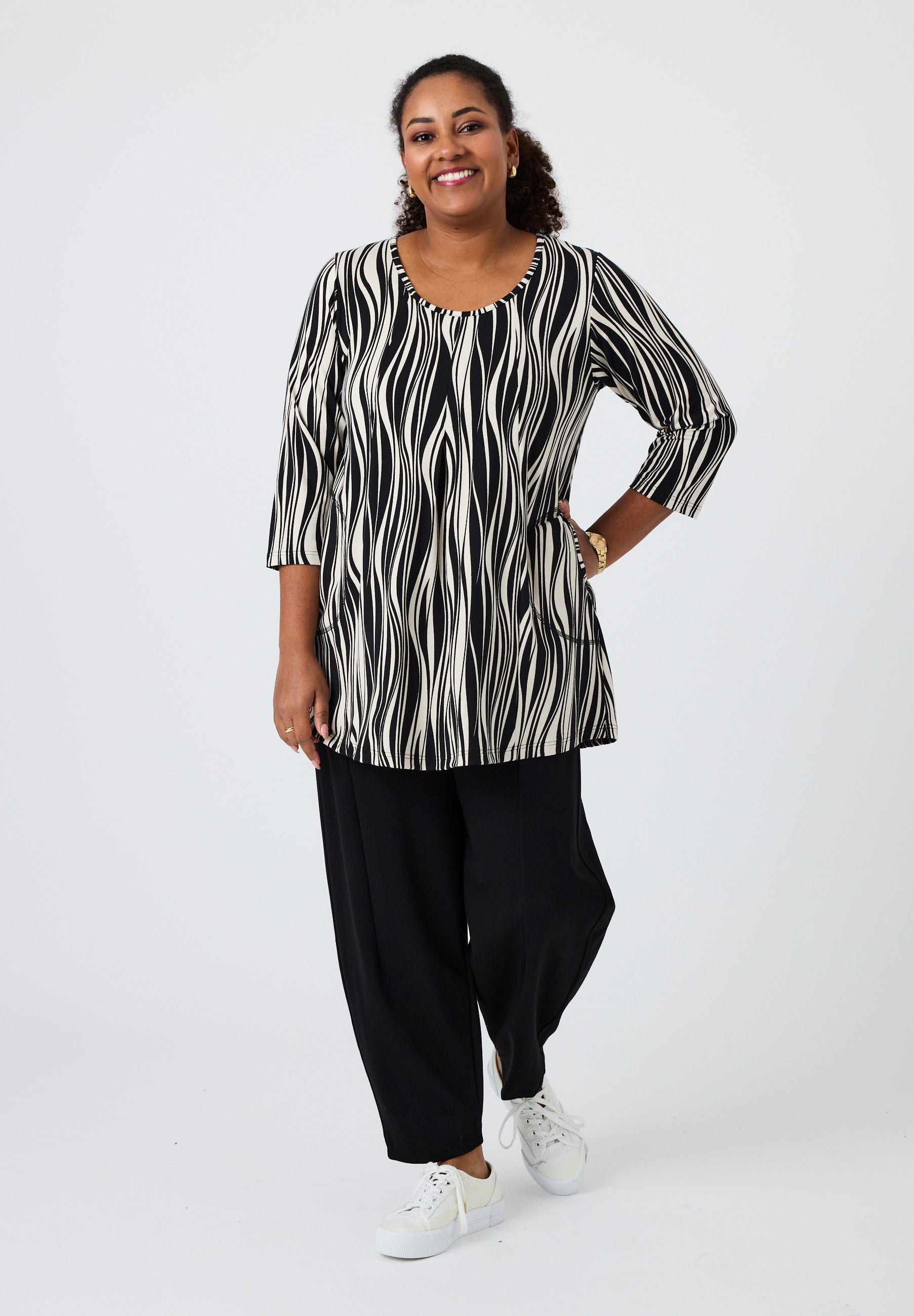 Pont Neuf Emine jersey tunic - Black/White