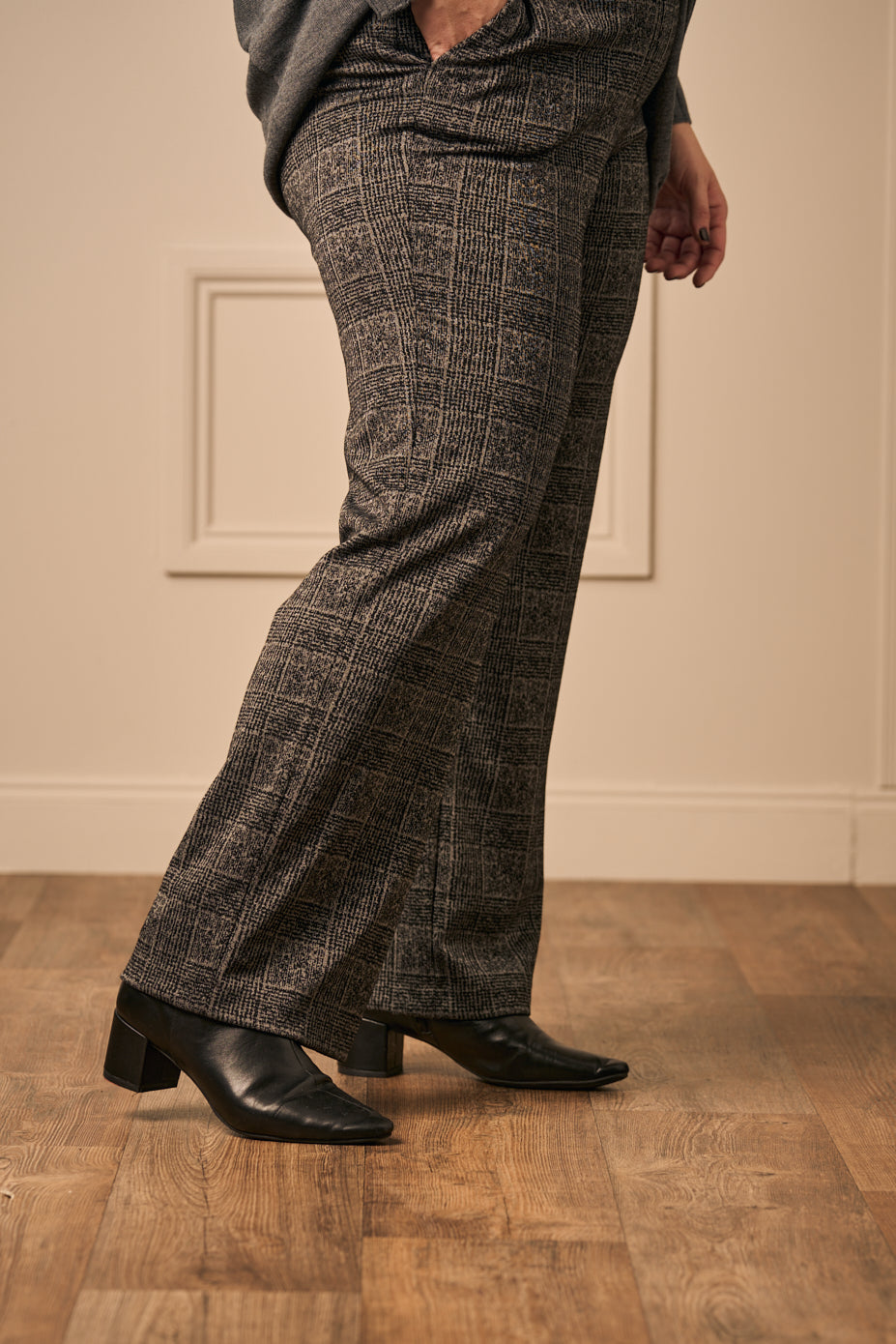 Robell Britt check palazzos - Grey