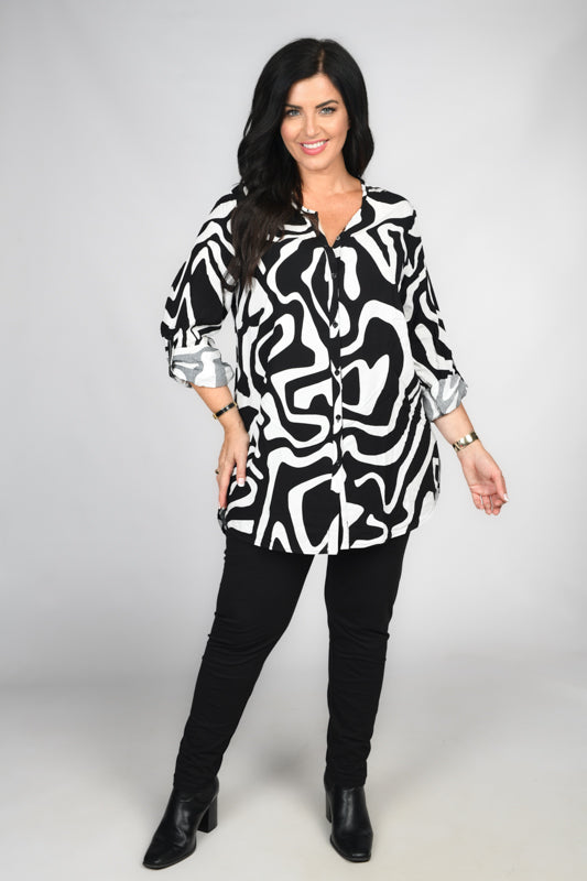 Doris Streich swirl shirt - Black/White