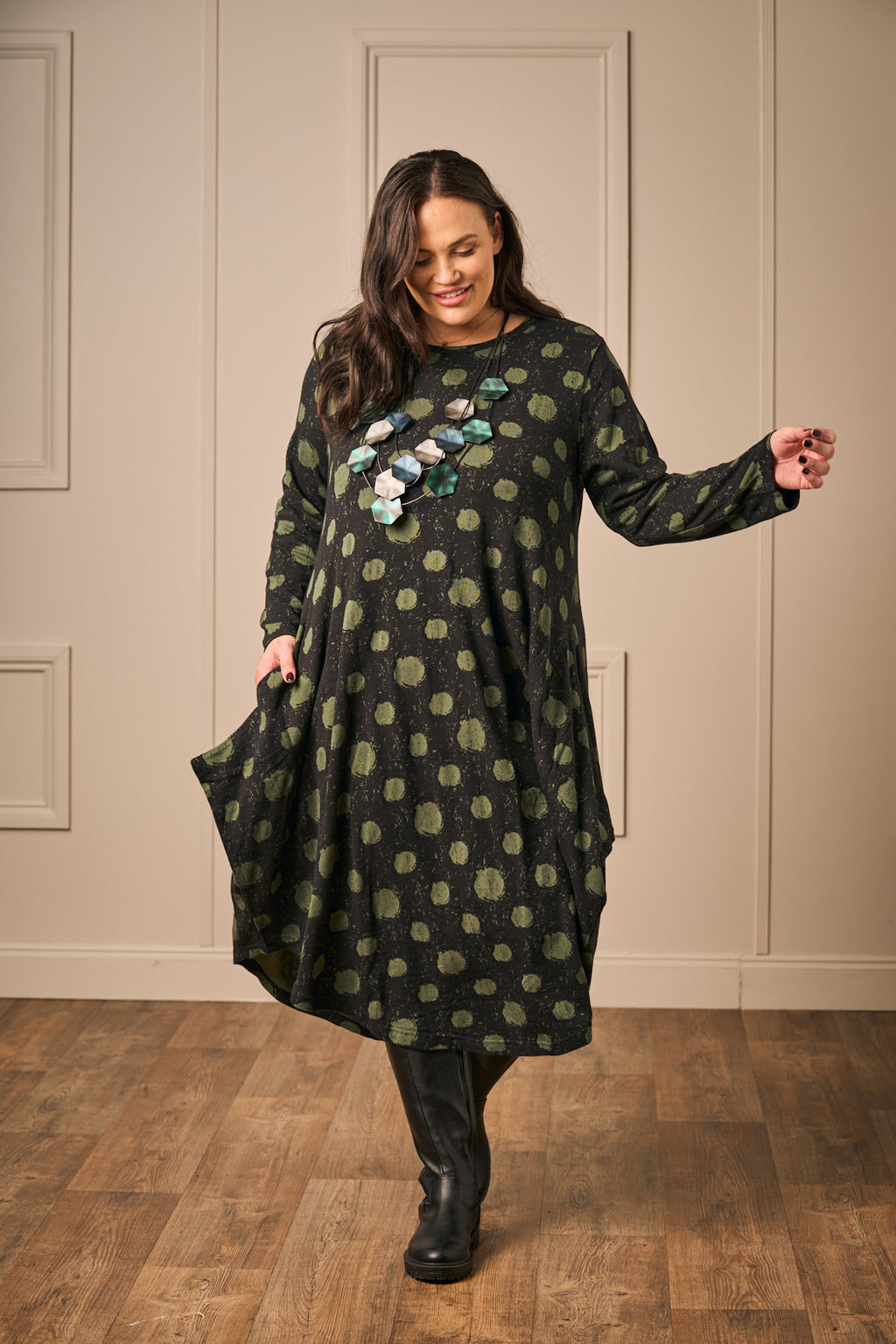 Orientique jersey bubble dress - Black