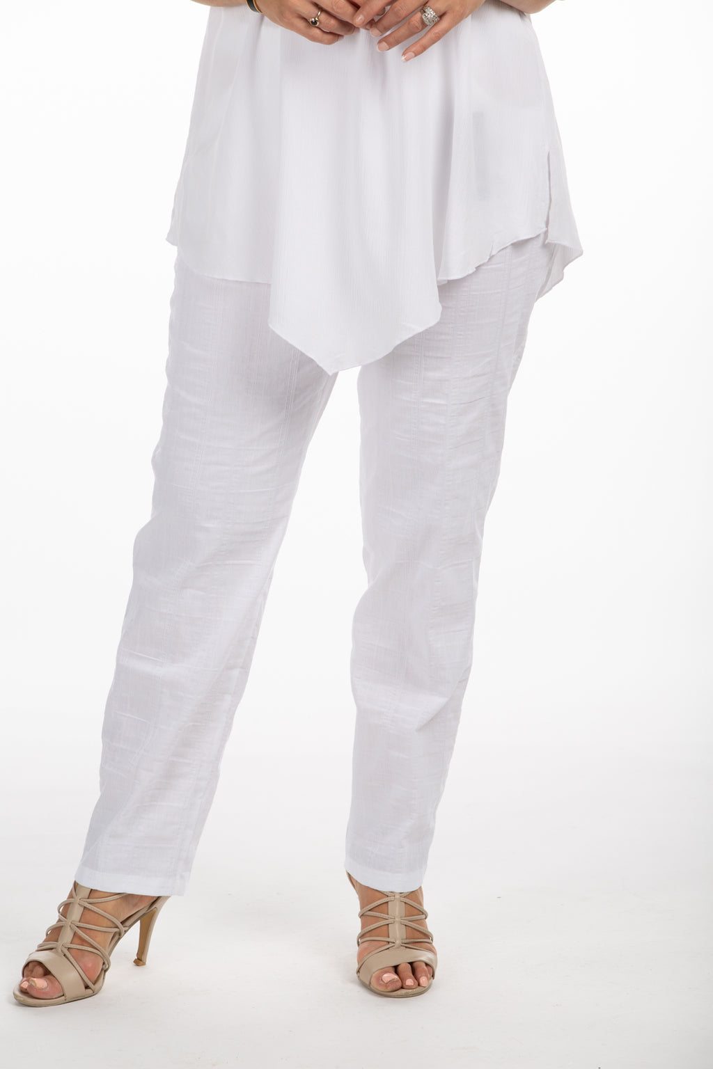 KJ Brand Wash & Go Trousers - White