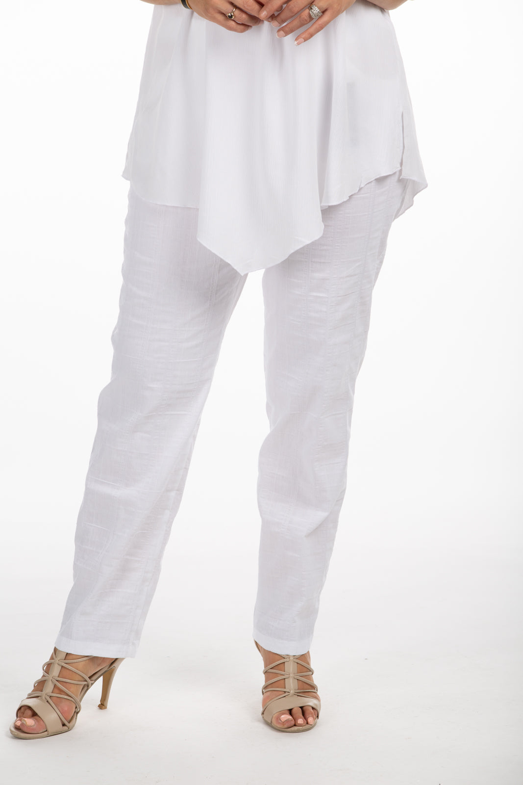 KJ Brand Wash & Go Trousers - White