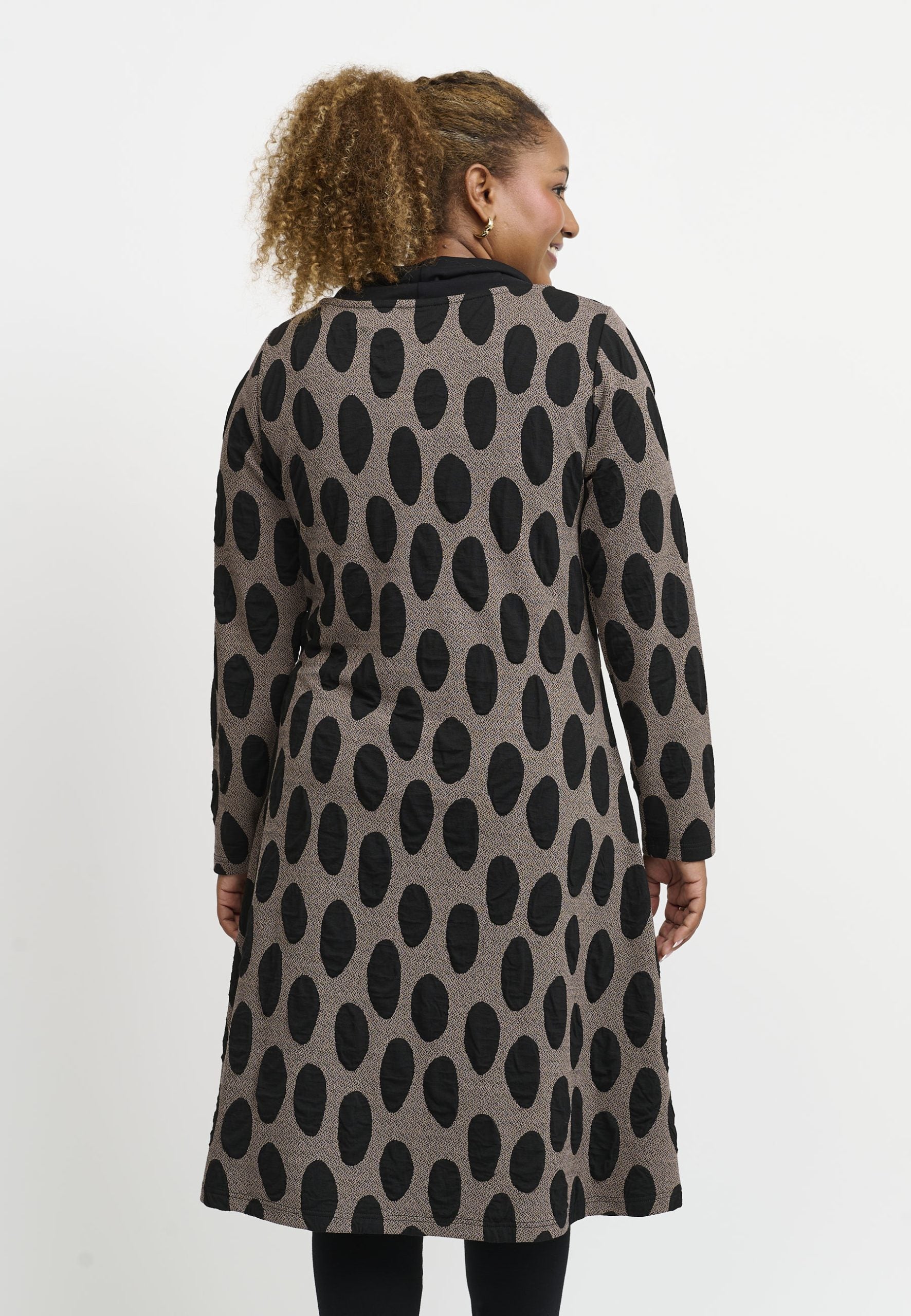 Pont Neuf Vally jersey cowl dress- Taupe