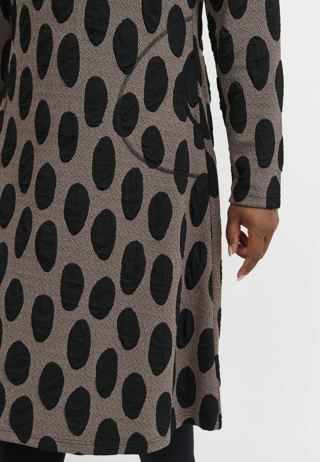 Pont Neuf Vally jersey cowl dress- Taupe