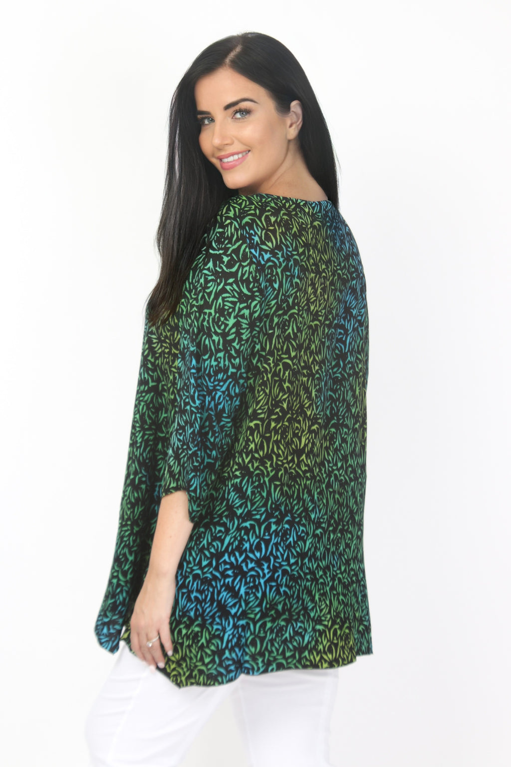Angel Circle pocket top - Blue/Green